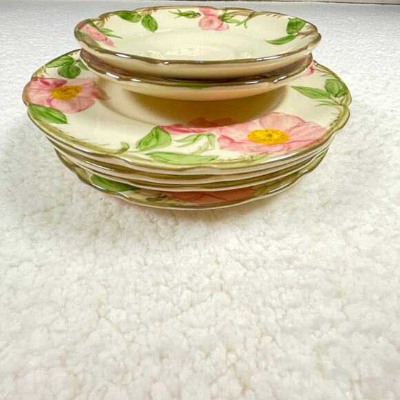 Franciscan Desert Rose plates lot(6)Salad 8" (4) saucers 5.75" (2) USA vintage - Picture 5 of 5